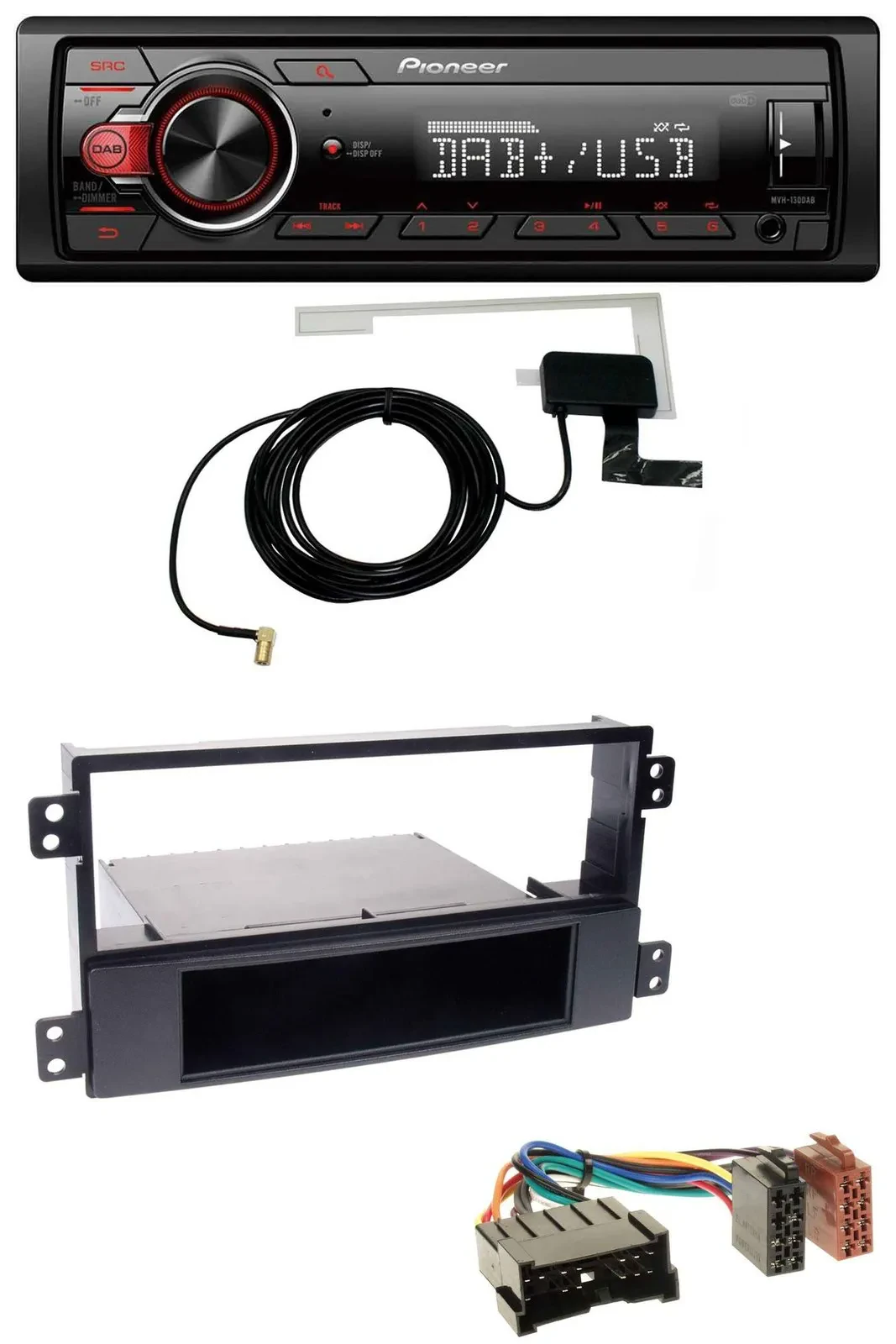 Pioneer 1DIN MP3 DAB USB AUX Autoradio für Hyundai Sonata NF 02-05 schwarz