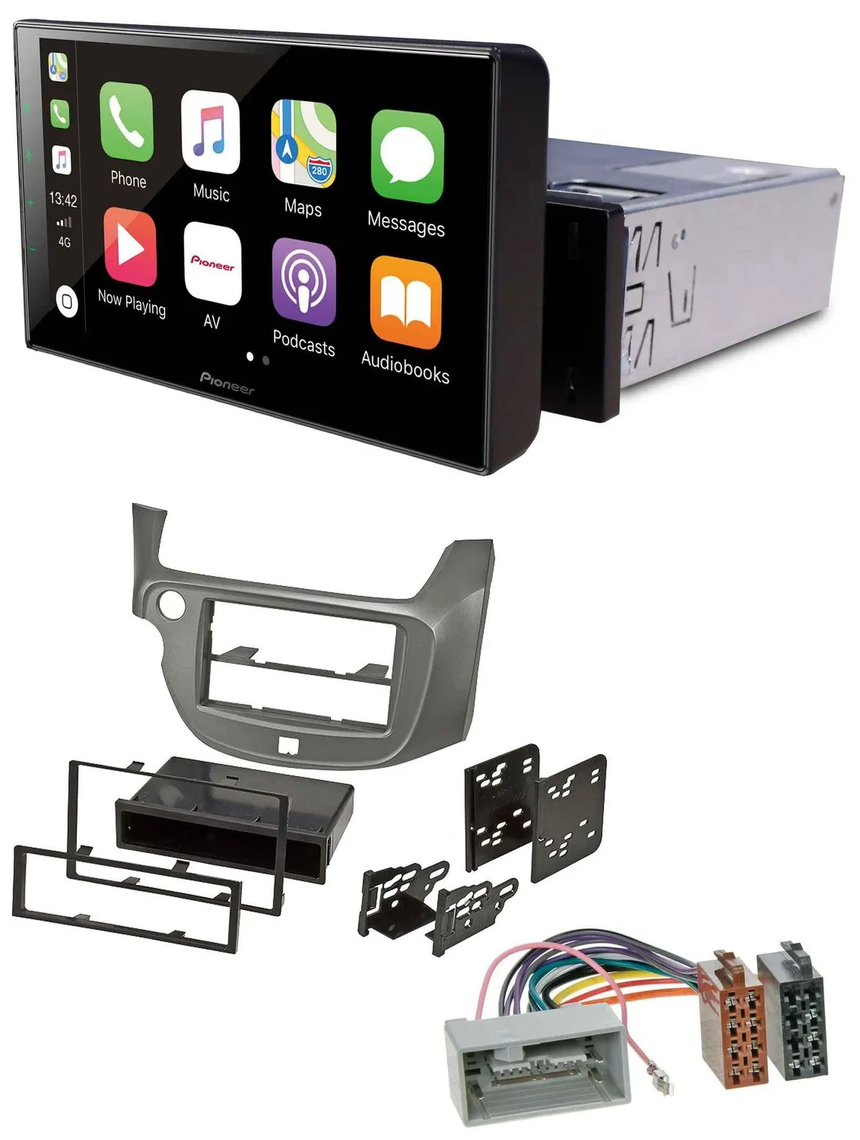 Pioneer Bluetooth MP3 DAB USB Autoradio für Honda Jazz (ab 2009) - silber