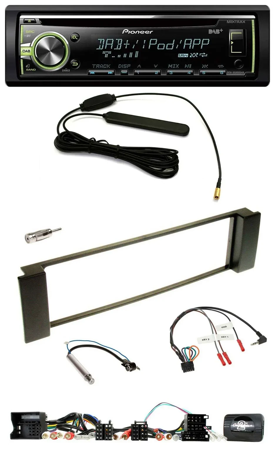Pioneer MP3 USB CD DAB Lenkrad Autoradio für Audi A3 A6 Can-Bus 00-04