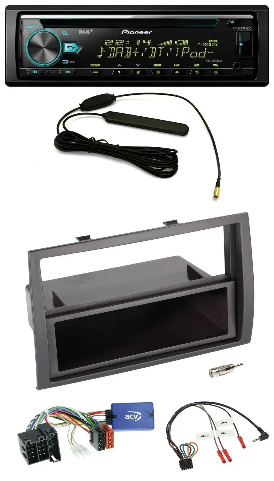 Автомагнитола Pioneer CD/MP3, DAB, USB для Fiat Ducato 2008–2011 черная