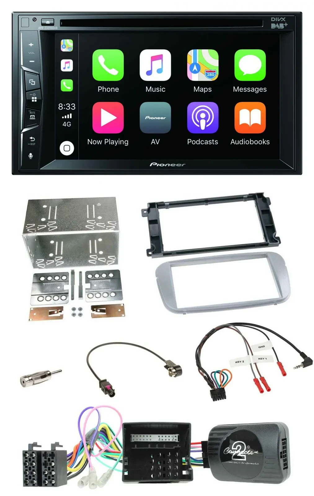 Автомагнитола Pioneer 2-DIN USB DVD Bluetooth DAB для Ford Galaxy/C-Max/Focus