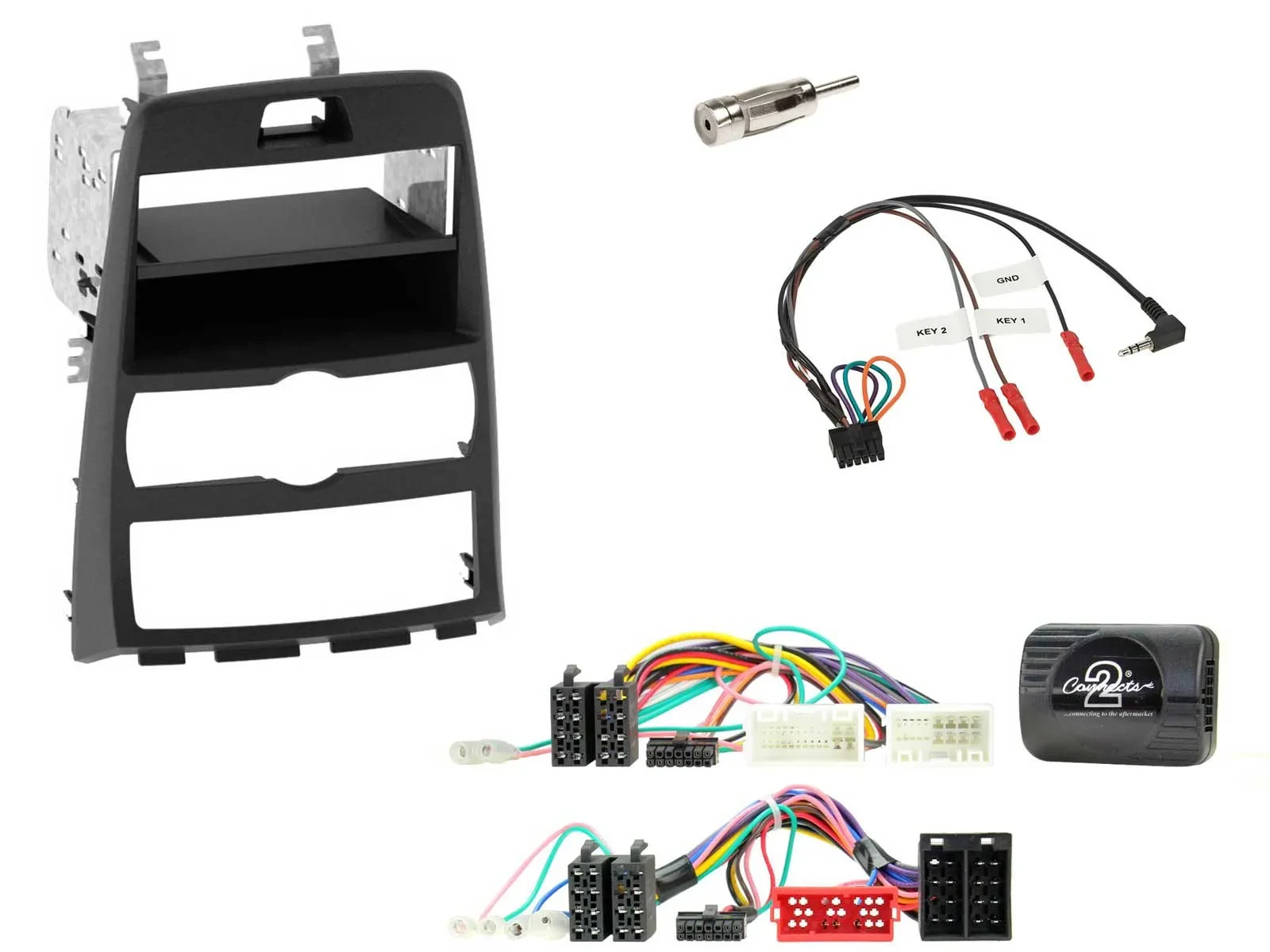 Einbauset Lenkradadapter DIN Autoradio für Hyundai Genesis 2010-2013 schwarz