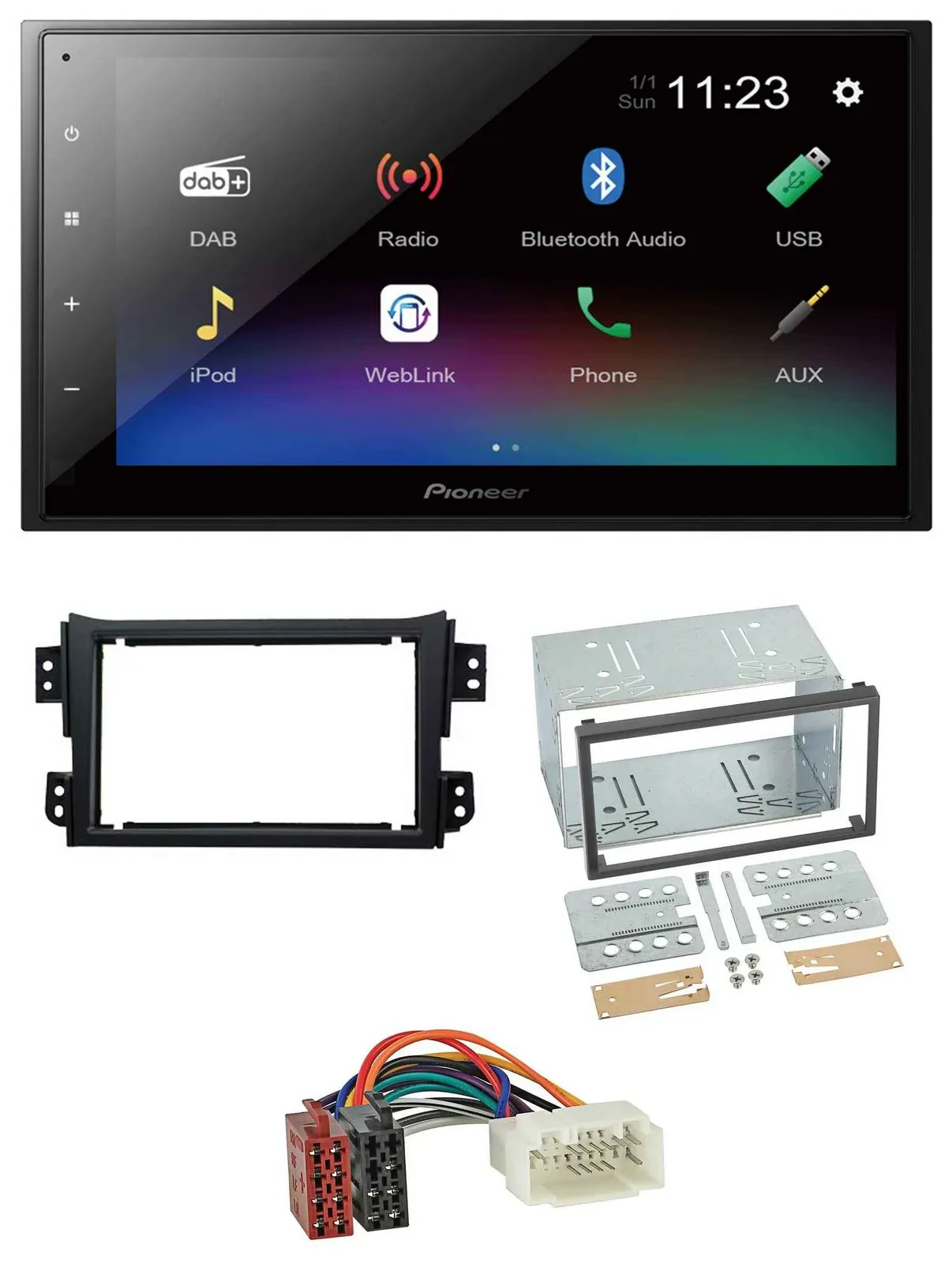 Pioneer USB Bluetooth DAB 2DIN MP3 Autoradio für Opel Agila B Suzuki Splash 2008