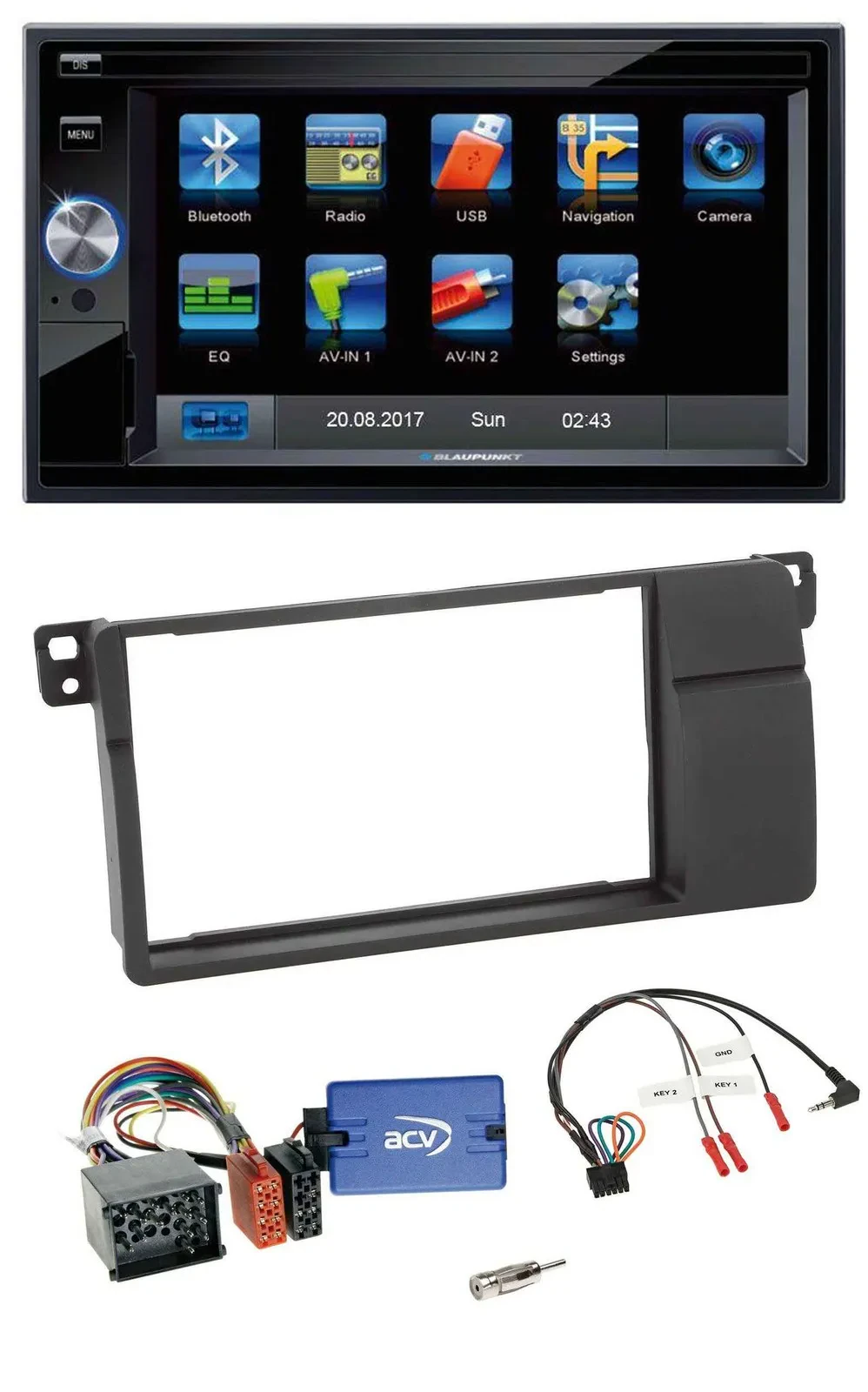 Blaupunkt Lenkrad USB Bluetooth TMC 2DIN Navigation für BMW 3er E46 2000-2006