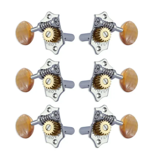 GROVER H97-18CAA Original Sta-Tite Machine Head 3 + 3 - Chrome