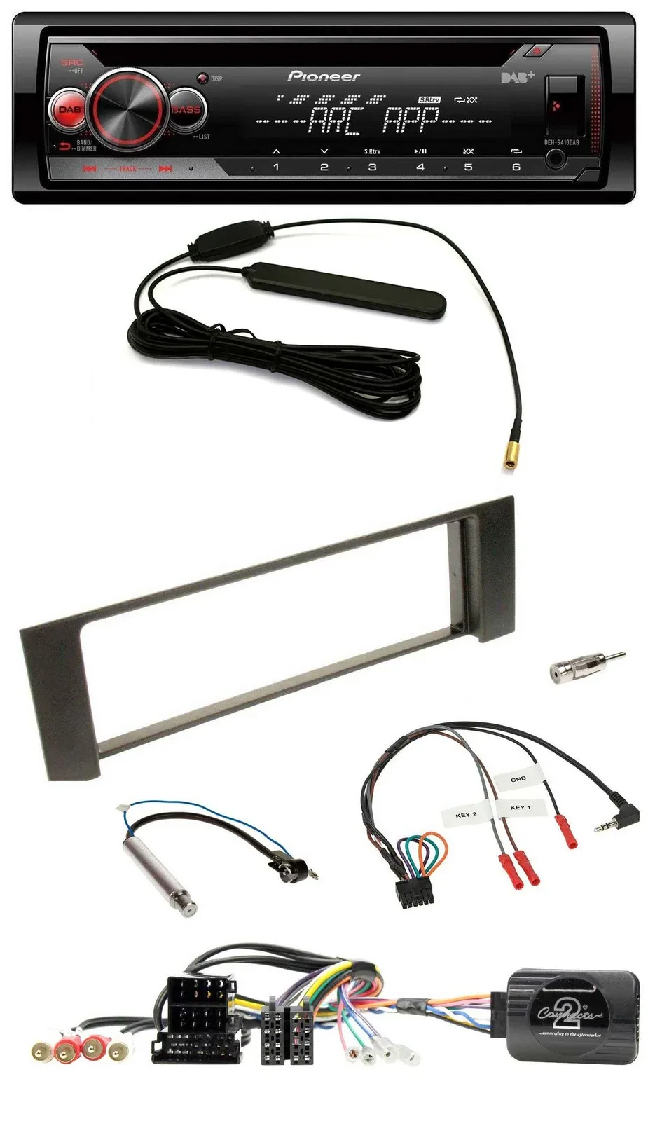 Pioneer CD USB Lenkrad DAB MP3 Autoradio für Audi A4 00-09 ISO Fakra teilaktiv