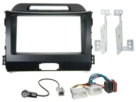 Einbauset Doppel DIN Autoradio für Kia Sportage 3 10-15 SL schwarz