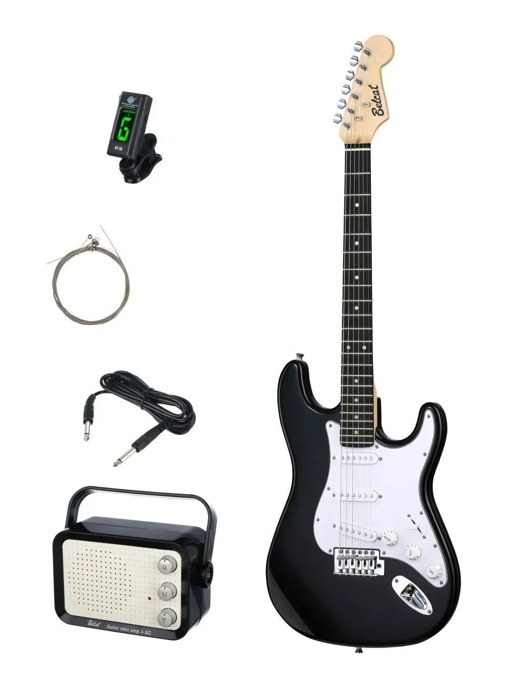 Электрогитара Belcat BST-KIT-BK Black с аксессуарами