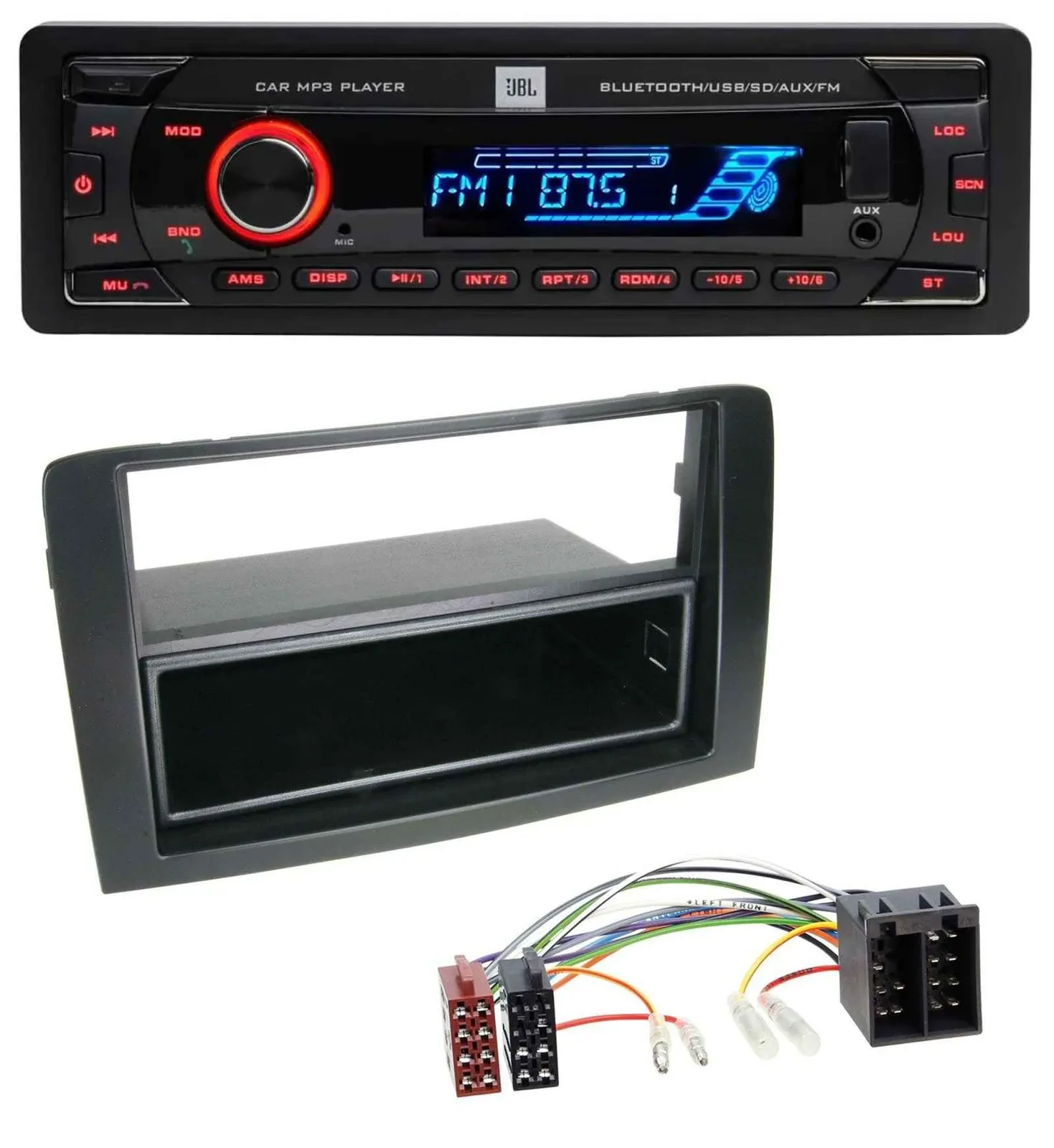 JBL AUX MP3 USB Bluetooth SD Autoradio für Fiat Idea (350 03-11) schwarz