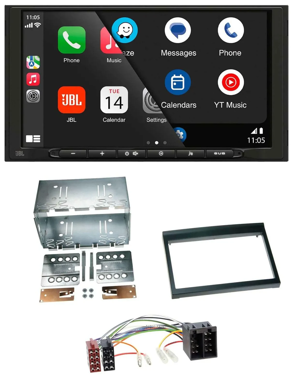 Автомагнитола JBL 2-DIN USB Bluetooth AUX MP3 для Porsche 911 (996, 1997–2006)