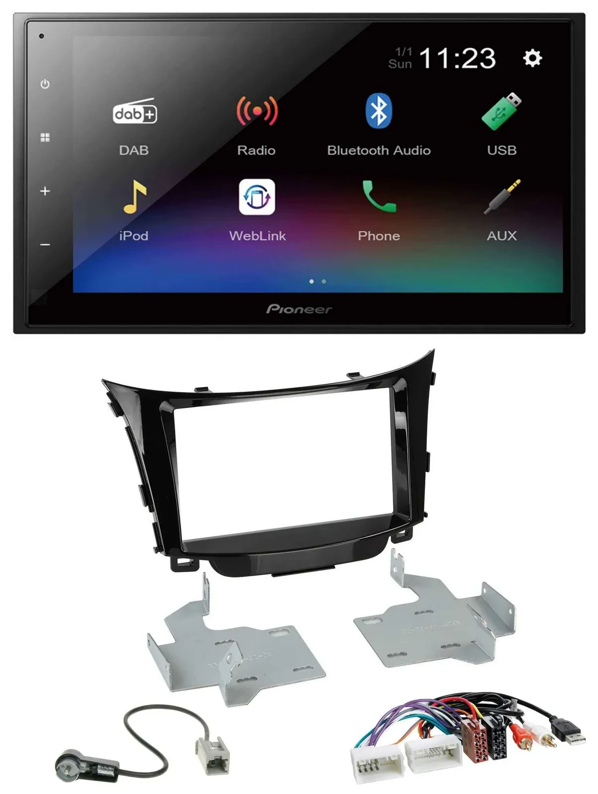 Pioneer USB Bluetooth DAB 2DIN MP3 Autoradio für Hyundai i30 ab 2012 AUX USB