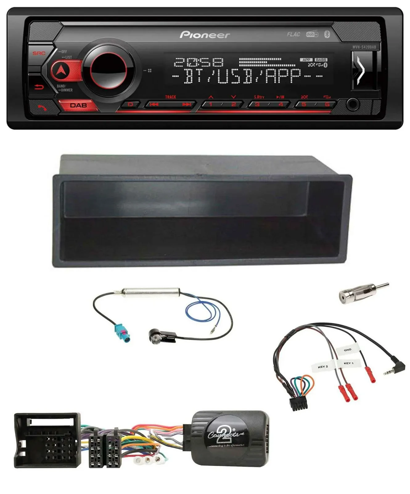 Pioneer Lenkrad USB DAB Bluetooth Autoradio für VW Polo Passat Ablagefach