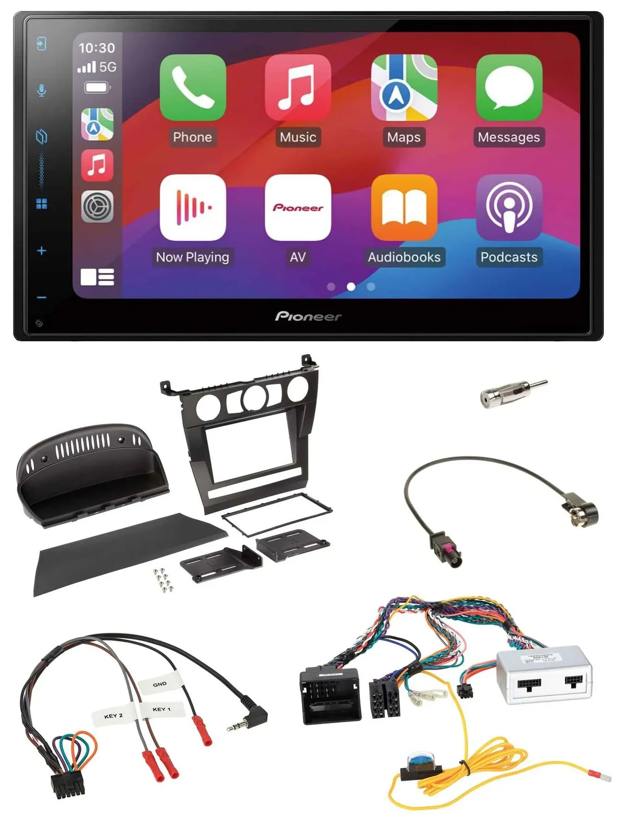 Pioneer DAB USB Lenkrad Bluetooth 2DIN Autoradio für BMW 5er 2007 E60 ohne iDriv