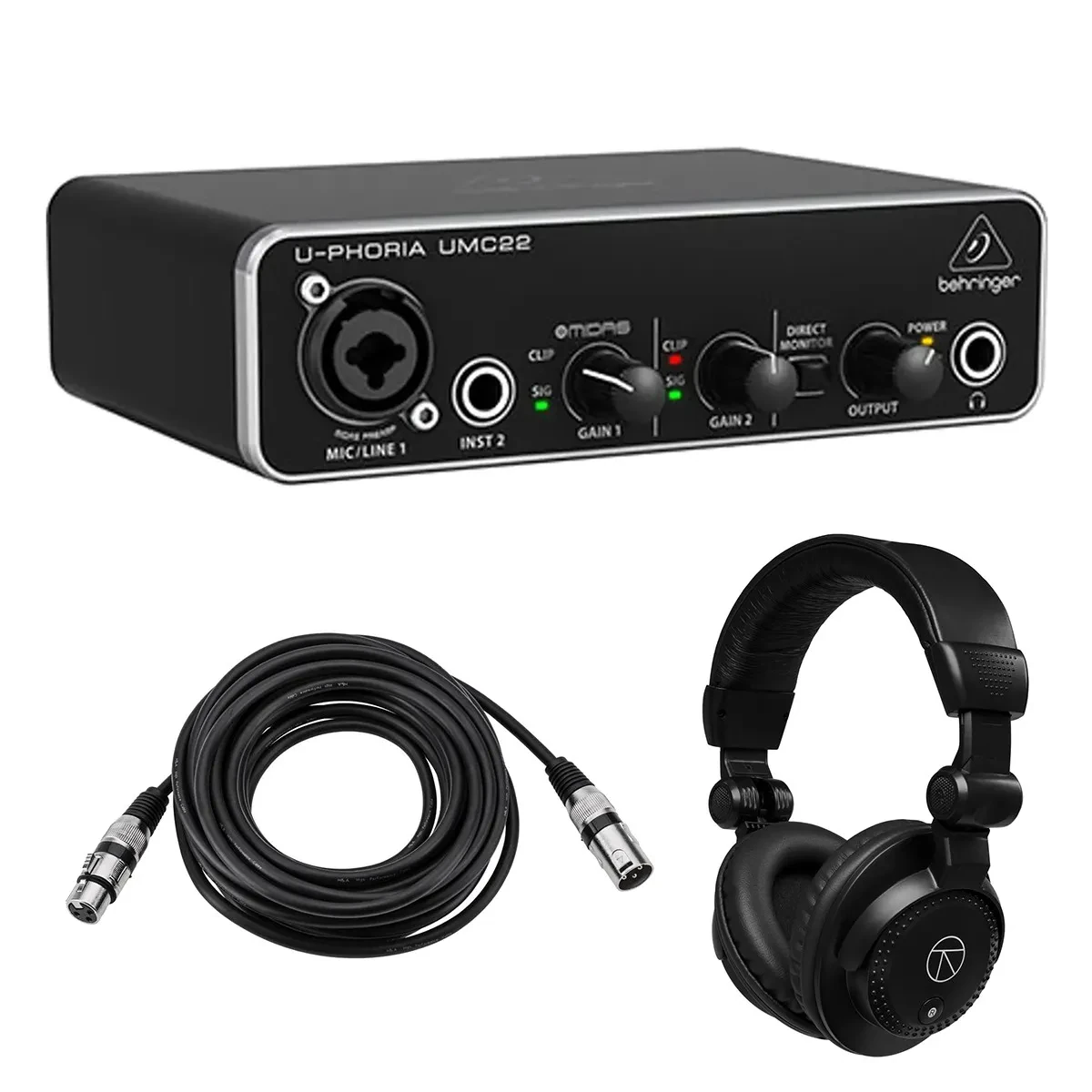 Behringer U-Phoria UMC 22 Audiophile 2x2 USB Audio Interface with MIDAS Mic Prea