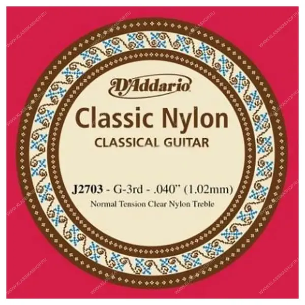 Струна для классической гитары D'Addario J2703, нейлон, калибр 40