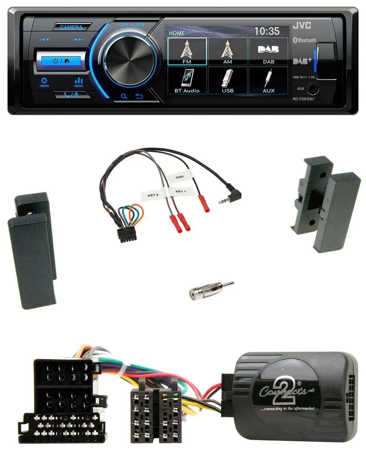 JVC Bluetooth Lenkrad USB DAB Autoradio für Seat Leon 2002-2006 Toledo 2002-2004