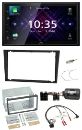 JVC DAB 2DIN Lenkrad Bluetooth USB Autoradio für Opel Corsa C Vectra C charcoal