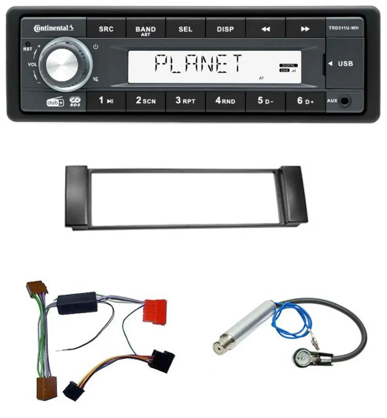 Continental MP3 AUX USB DAB 1DIN Autoradio für Audi A3 8L 00-03 A6 C5 00-04 Akti