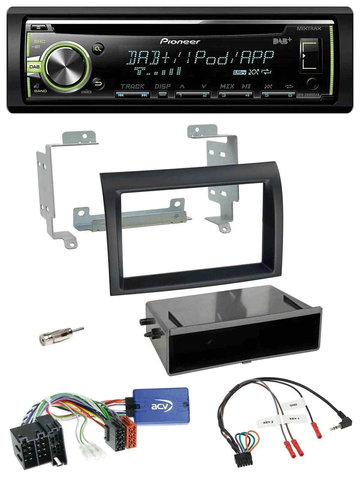 Pioneer DAB USB MP3 Lenkrad CD Autoradio für Fiat Ducato 08-11 schwarz Profi