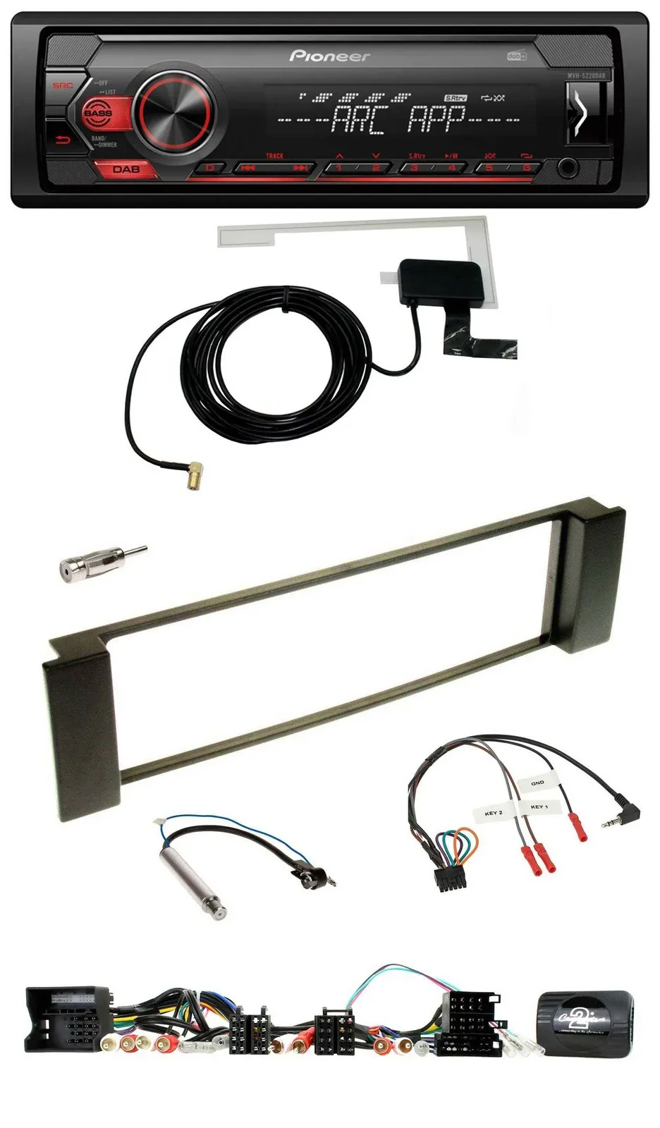 Автомагнитола Pioneer 1DIN, USB, DAB, MP3, для Audi A3/A6 (2000–2004), с поддержкой управления на руле, CAN-Bus