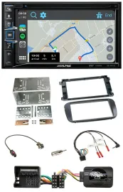 Alpine DAB TMC Bluetooth 2DIN USB Lenkrad Navigation für Ford Focus C Max Galaxy