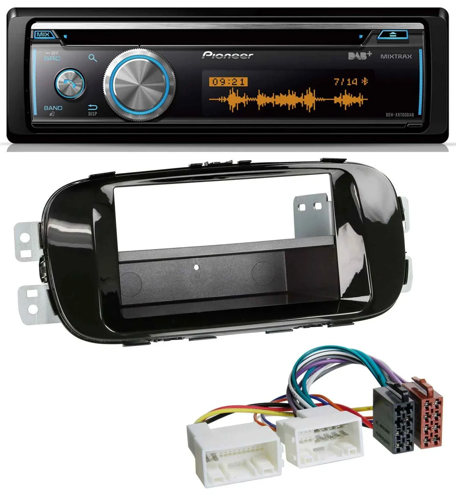Pioneer MP3 DAB USB CD Bluetooth Autoradio für Kia Soul PS ab 14 piano-schwarz