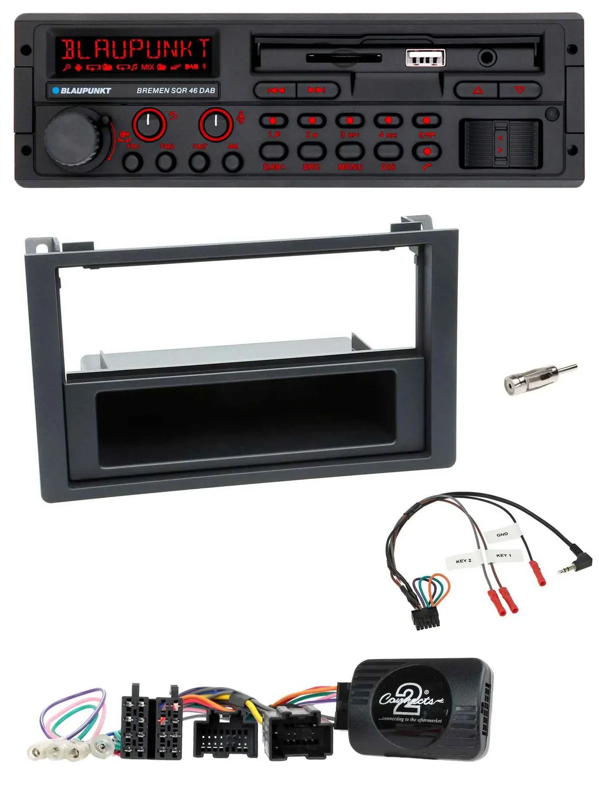 Blaupunkt SD Lenkrad USB Bluetooth DAB Autoradio für Saab 9.3 (ab 2008)