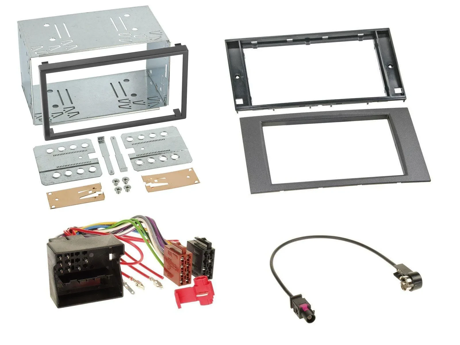 Einbauset Doppel DIN Autoradio für Ford C-Max Galaxy S-Max 03-07 anthrazit