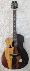 Luna Guitars Vista Wolf Left Handed Koa Body Acoustic Electric Guitar with Case