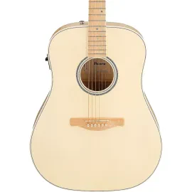 Ibanez AAD77M1E Acoustic-Electric Guitar, Solid Spruce Top, OP Antique White