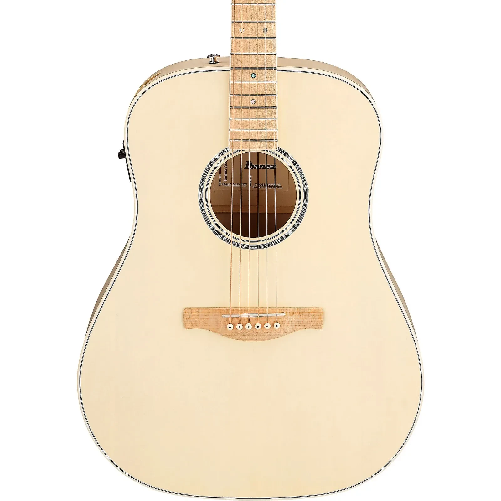 Ibanez AAD77M1E Acoustic-Electric Guitar, Solid Spruce Top, OP Antique White