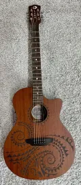 Luna Guitars Gypsy Tattoo Mahogany AcousticElectric Grand Concert Guitar Natural