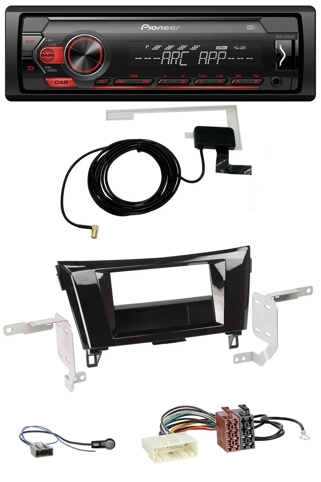 Pioneer 1DIN USB DAB MP3 AUX Autoradio für Nissan Qashqai X-Trail ab 2014