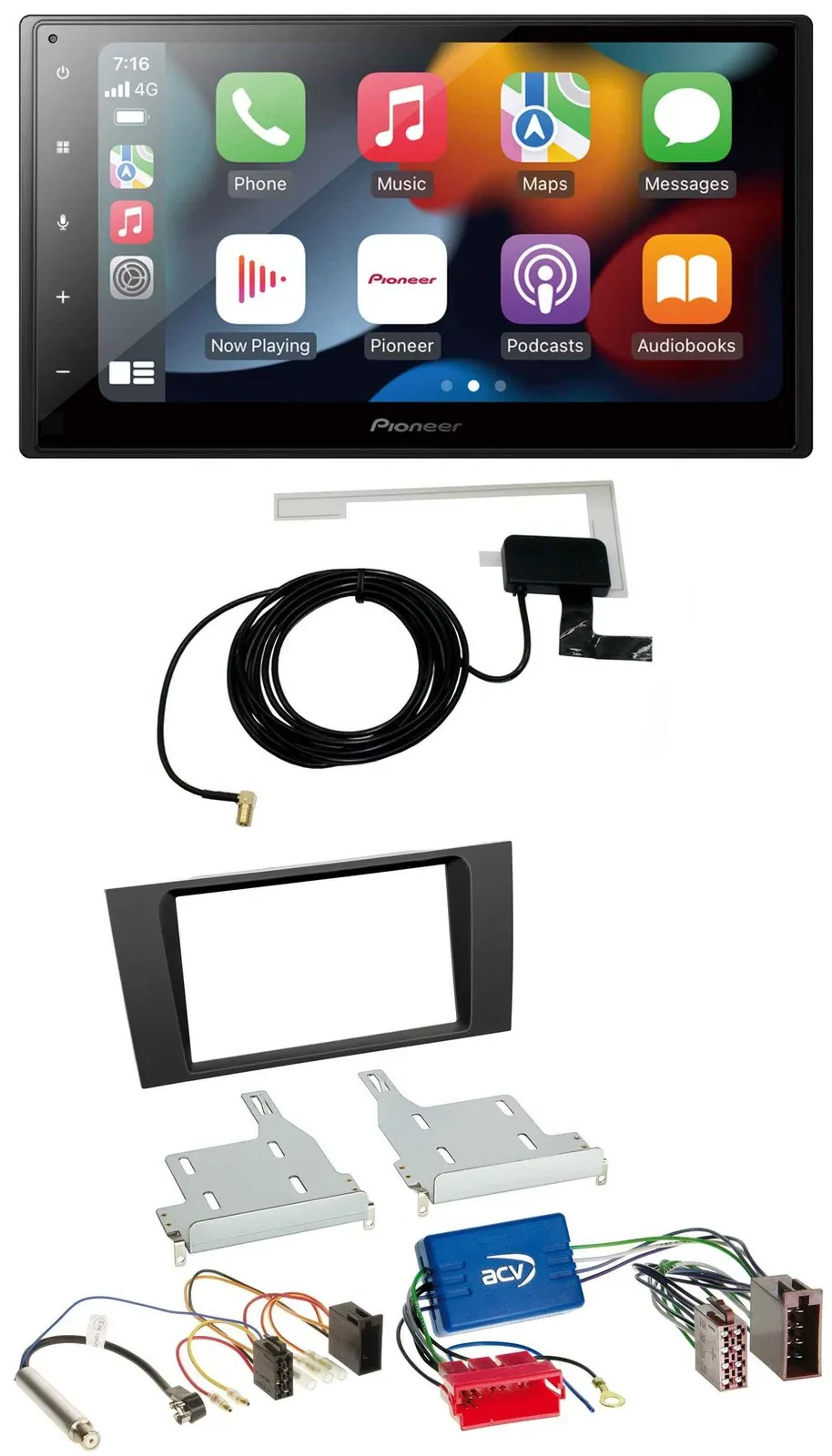 Pioneer MP3 USB Bluetooth DAB 2DIN Autoradio für Audi A4 99-01 B5 Symphony Aktiv