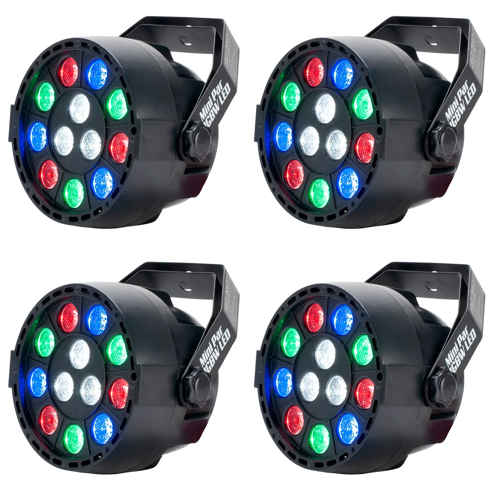 (4) Eliminator Mini Par LED DMX Par Wash Lights For DJ/Stage/Clubs/Bars/Events