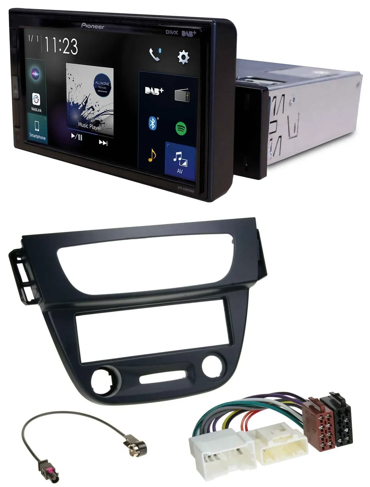 Pioneer DAB MP3 Bluetooth USB Autoradio für Renault Megane 3 09-14 schwarz