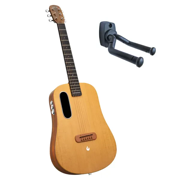Lava Music ME Air Spruce Gitarre 36 Zoll Woodgrain Brown mit keepdrum Wandhalter