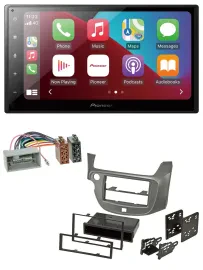 Автомагнитола для Honda Jazz (с 2009) Pioneer 2-DIN USB MP3 DAB Bluetooth, серебристая