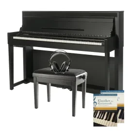 Цифровое пианино Fame Audio DP-6500 BK 88 клавиш, молоточковая механика, 256-голосная полифония, 40 тембров (набор), чёрный, с банкеткой