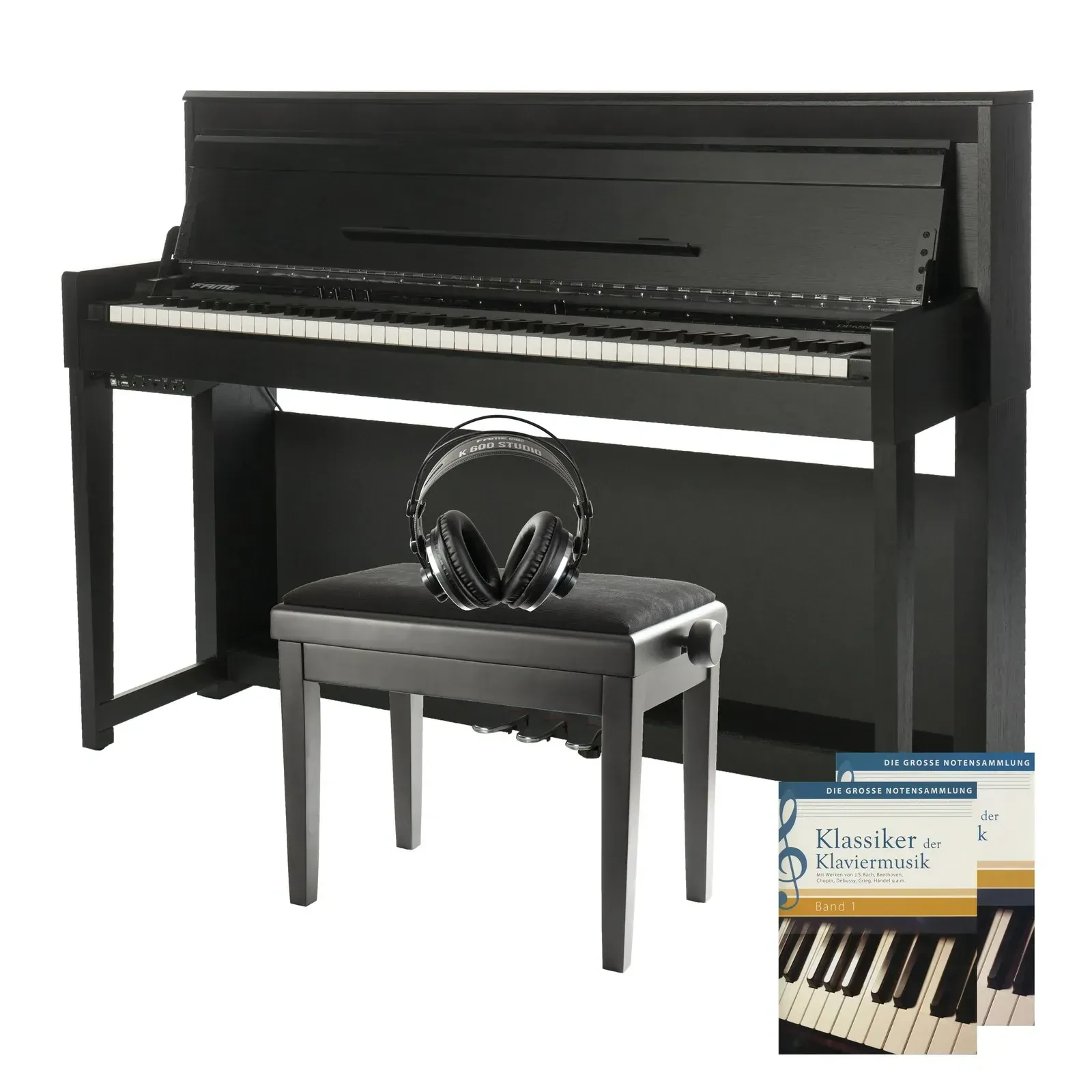 Цифровое пианино Fame Audio DP-6500 BK 88 клавиш, молоточковая механика, 256-голосная полифония, 40 тембров (набор), чёрный, с банкеткой