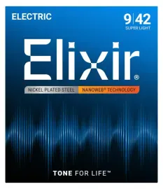 Струны для электрогитары Elixir 12002 Nanoweb 9-42