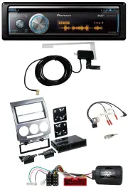 Pioneer Bluetooth DAB Lenkrad USB CD Autoradio für Mazda 5 CR 2005-2010 silber