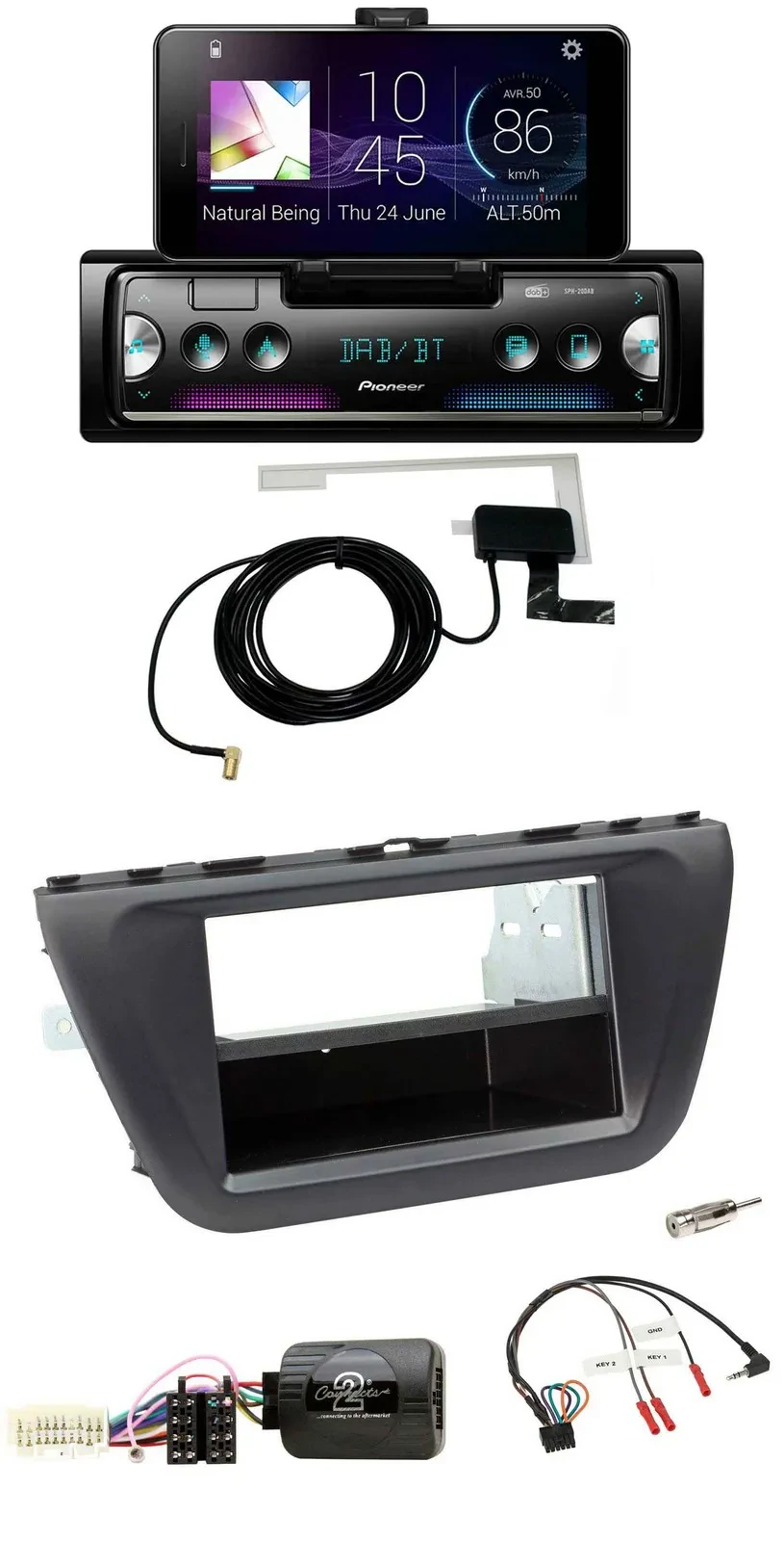 Pioneer DAB Bluetooth Lenkrad USB Autoradio für Suzuki SX4 (ab 2013)