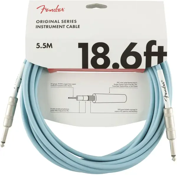 Инструментальный кабель Fender Original Series Straight/Straight 18.6' Daphne Blue