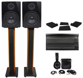 Студийный комплект Rockville (микшер 3204VLZ4, 2 монитора ASM5 5.25", наушники ATH-M50X, стойки 36")