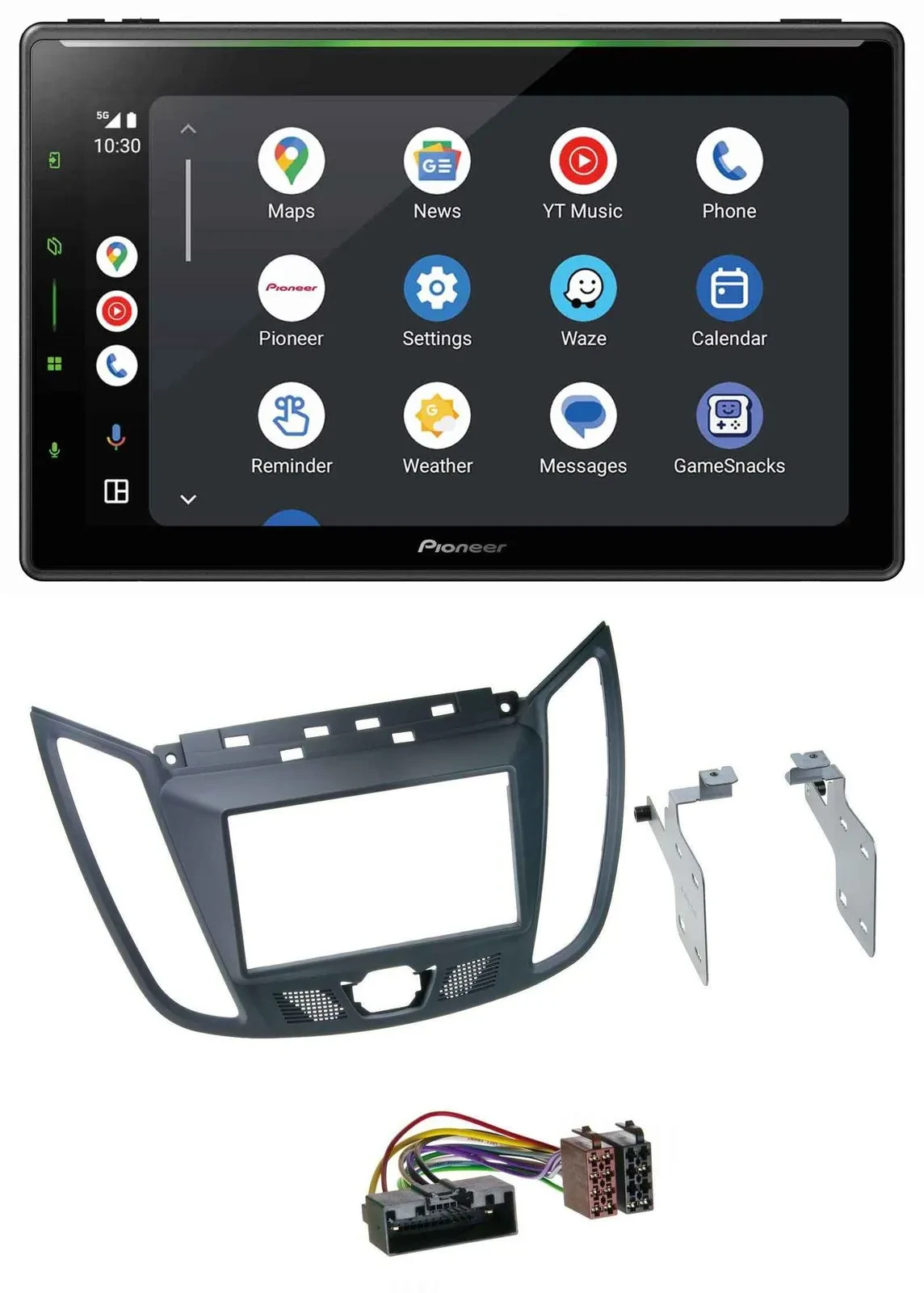 Pioneer 2DIN MP3 USB Bluetooth DAB Autoradio für Ford C-Max (ab 10) grau