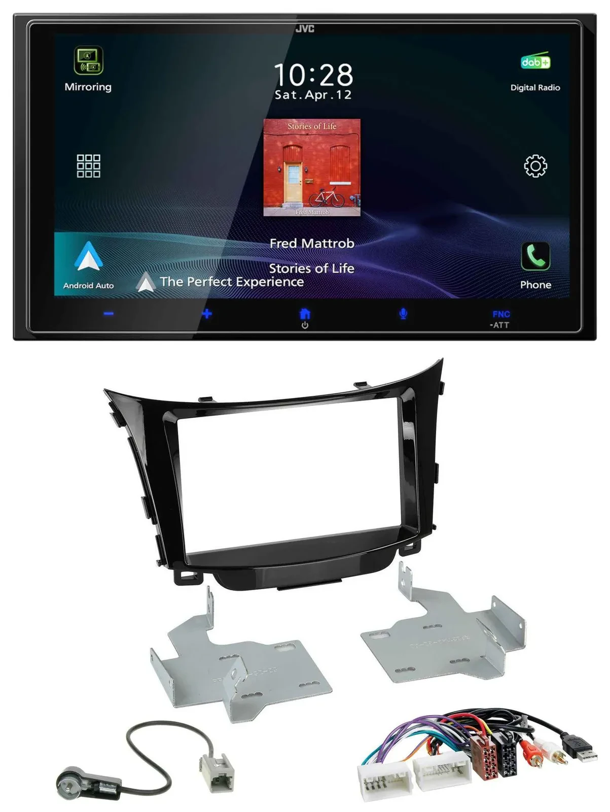 JVC USB Bluetooth 2DIN DAB MP3 Autoradio für Hyundai i30 ab 2012 AUX USB