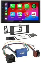 JVC Bluetooth USB MP3 2DIN DAB Autoradio für BMW X5 E53 5er E39 Rundpin Aktivsys