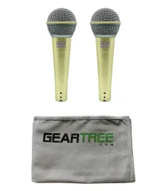 Barton B508A The Gold Standard Dynamic Vocal Microphone, 2-Pack w/ Polish Cloth