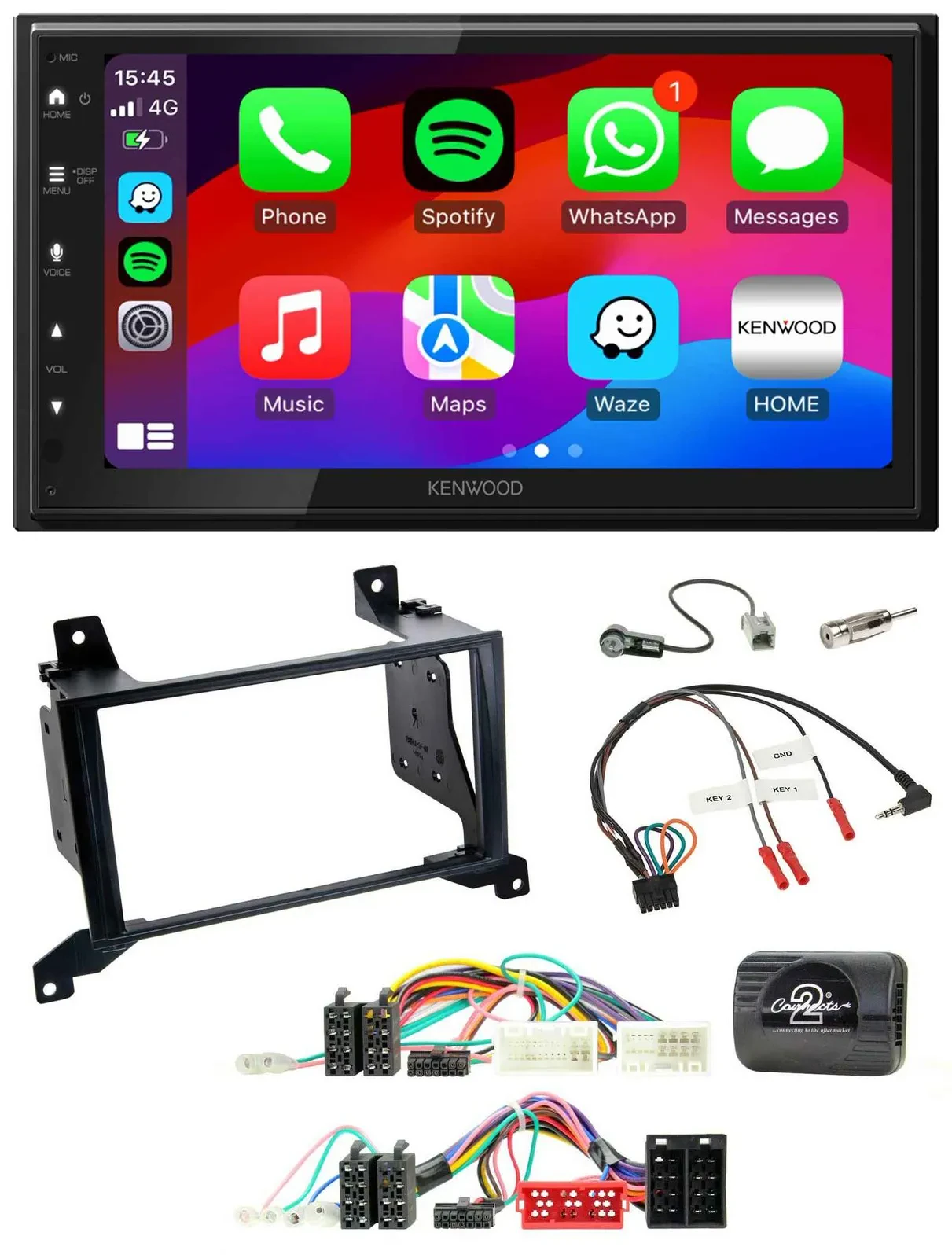 Kenwood Lenkrad USB DAB 2DIN Bluetooth Autoradio für Hyundai Santa Fe CM 2009-20